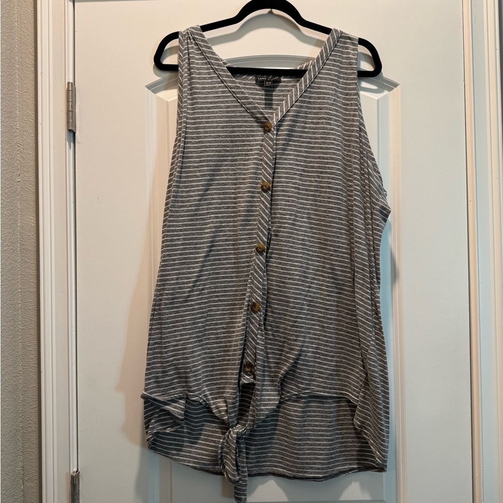 Gray Striped Tank Top